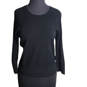 Milly pull over zip back crew neck sweater size small